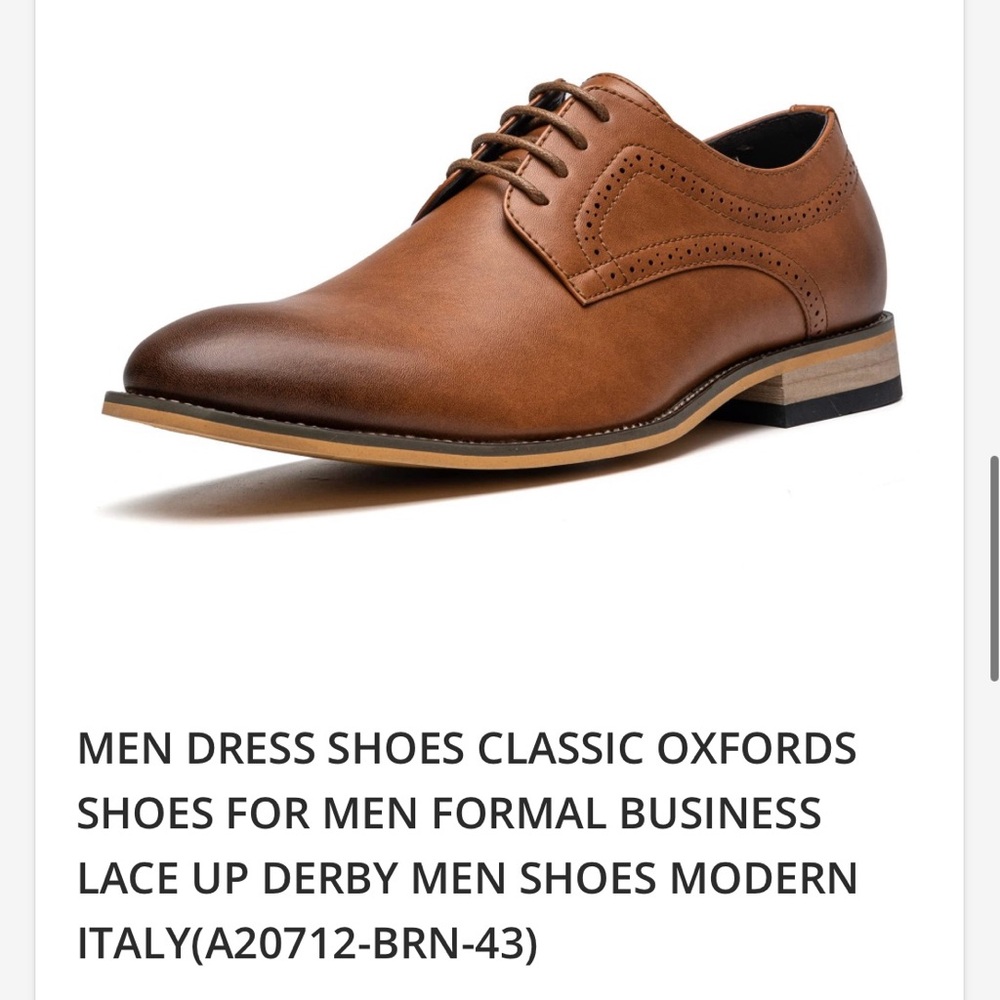 Men's Brown Leather Oxford Dress Shoes